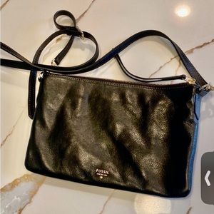 FOSSIL Black Leather crossbody